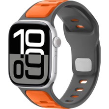 Apple Watch 42MM 44MM 45MM S10 46MM Ultra 49MM Çift Renkli Spor Silikon Kordon Nefes Alabilir