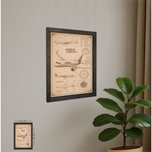 Vecihi Geliyor Airbus A321 Neo Tablo Metal Çerçeveli Ahşap Pilot - Havacı - Uçak Tutkunu