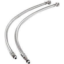 Feyza Yapı Batarya Flex Hortum Paslanmaz Çelik 3/8-M10 Kısa Uç 2 Adet