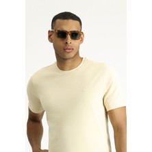 Kiğılı Bisiklet Yaka Slim Fit Dar Kesim Süprem Pamuklu Tişört