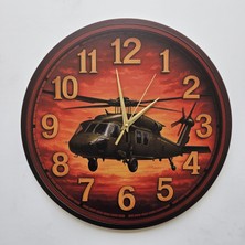 Vecihi Geliyor Helikopter Temalı Duvar Saati Pilot - Havacı - Uçak Tutkunu