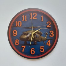 Vecihi Geliyor Helikopter Temalı Duvar Saati Pilot - Havacı - Uçak Tutkunu