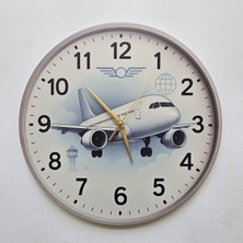 Vecihi Geliyor Yolcu Uçak Temalı Duvar Saati Pilot - Havacı - Uçak Tutkunu