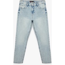 Normal Bel Pamuklu Vintage Straight Fit Jean Pantolon