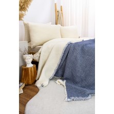 HB&Victory Müslin Mavi 6 Katlı Yorgan %100 Pamuk İndigo Mavi Renk çift Kişilik 240X230 Cm.