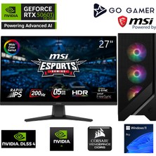 Go Gamer U43DS Intel Core Ultra 5 245KF / 32GB DDR5 5600Mhz / 2TB NVMe SSD Gen4 / RTX5060Ti 16GB / 240mm Sıvı Soğutma / MSI 27" 200Hz / Windows 11 Pro Masaüstü Bilgisayar