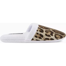 Dolce & Gabbana Casa Unisex Leopar Desenli Terlik, Pamuklu, Yumuşak & Rahat