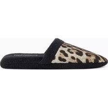 Dolce & Gabbana Casa Unisex Leopar Desenli Terlik, Pamuklu, Yumuşak Doku & Rahat