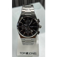 Tom Jones Çelik Kasa Siyah Kadran Erkek Kol Saati