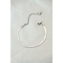 316L Çelik Gümüş Renk Italyan Zincirli Bileklik