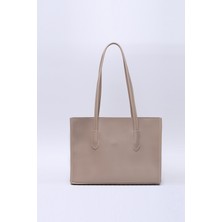 Vizon SHK173 Suni Deri, Tek Bölmeli, Fermuarlı, Makyaj Çantalı El, Kol ve Omuz Çantası U:24 E:34 G:13 cm