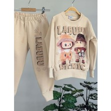 3-10 Yaş Erkek Labubu Eşofman Takım- 8189245 - Krem