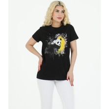 Panda Baskılı Tshirt Siyah