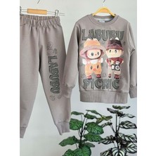 3-10 Yaş Erkek Labubu Eşofman Takım- 8189245 - Toprak