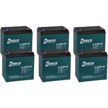 Orbus  6-Dzm-24 12V 24 Ah Elektrikli Bisiklet Aküsü 6 Lı Paket
