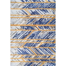 Kadife Dokulu, Lastikli, Sünger Apreli, Kaymaz, Yıkanabilir Modern Desenlerde Halı Örtüsü - 6 M2