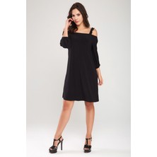 Kadın Bordo Ip Askılı Madonna Yaka Elbise 18L6274