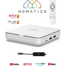 Homatics Box R 4K Lisanslı 2gb Ddr Ram 32GB Emmc Flash 4K Media Player + Type-C Dvbs2 Tuner ile