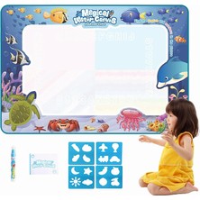 Hayvanları Temalı Sulu Sihirli Boyama Halısı - Özel Sulu Kalem ile Water Painting Su Matı