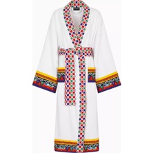 Dolce & Gabbana Casa Unisex Carretto Desenli Bornoz, Pamuklu, Yumuşak & Şık