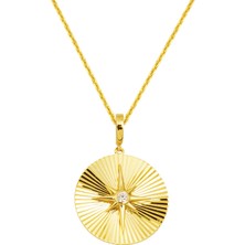 Parıltılı Kuzey Yıldızı 14 Ayar Altın Kolye