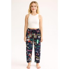 Kadın Desenli Tek Alt Lacivert