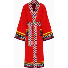 Dolce & Gabbana Casa Unisex Carretto Siciliano Bornoz, Pamuklu, Yumuşak, Şık Kimono Kesim