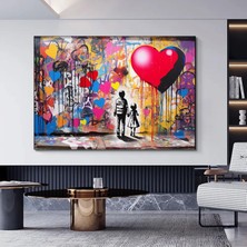 Urban Stil Kanvas | Banksy Stili Kanvas Sanatı | Sokak Graffiti Sanatı Baskısı | Modern Ev Dekor | B