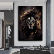 Aslan Kanvası, Renkli Kanvas Sanatı, Modern Hayvan Temalı Duvar Dekoru