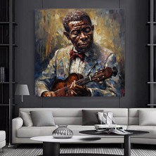 Afrikalı Siyah Erkek Sanatı, Yağlı Boya Kanvas, Siyah Müzisyen Kanvası, Modern Kanvas
