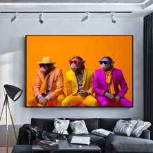 3 Maymun Kanvas Sanatı; Düşünen Maymunlar; Zeki Maymun Kanvas; Hayvan Duvar Sanatı; Ev Dekoru