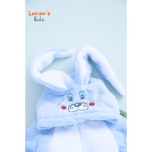 Welsoft Erkek Mavi Tavşan Yumuşak Peluş Fermuarlı Bebek Tulumu - 5 Yaş