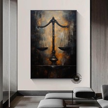 Adalet Terazisi Kanvas Sanatı; Avukat Ofis Duvar Dekoru; Baskılı Sanat; Avukat Hediyesi; Adalet Deng