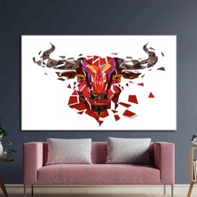 Red Bull Afiş Duvar Sanatı; Boğa Duvar Dekoru; Soyut Baskı; Buffalo Desenli; Çokgen Boğalar Kanvas;