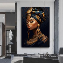 Afrika Kadın Kanvas Tablosu / Afro-Amerikan Kadın Ev Dekoru / Afrika Duvar Dekoru / Siyahi Kadın Mak