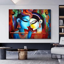 Radha Krishna Tablosu, Hindistan Geleneksel Reprodüksiyonu, Krishna ve Radha Temalı Duvar Dekoru
