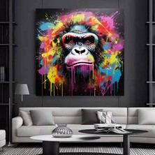 Soyut Graffiti Maymun; Komik Gorilla Duvar Sanatı; Renkli Şempanze Kanvas Dekor; Graffiti Maymun San
