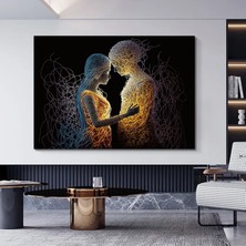 Aşka Dair: Iki Bedende Tek Ruh – Aşk Temalı Çift Kanvas Tablosu