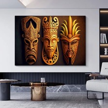 Kabile Maskesi Kanvas Baskı, Afrikalı Maske, Etnik Dekor, Kabile Sanatı