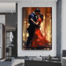 Ev Dekoru Kanvası, Büyük Kanvas, Dans Eden Çift Tablosu, Müzik Odası Sanatı, Çift Kanvas Dekoru