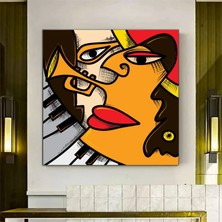 Soyut Caz Tablosu, Müzik Temalı Kanvas Poster