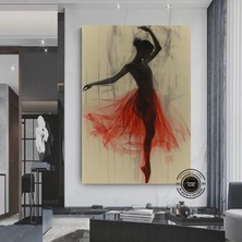 Modern Bale Kanvas Tablosu – Soyut Balerin Baskısı; Dans & Kadın; Ev Hediyesi