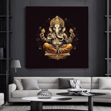 Muhteşem Ganesha Duvar Sanatı – Soyut Duvar Tablosu; Renkli Ganesha Kanvas