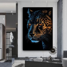 Jaguar Yakın Plan Kanvas, Yaban Hayatı Duvar Posteri, Ofis Için Soyut Hediye