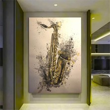 Saksafon Kanvas Baskı – Müzik Temalı Duvar Sanatı – Ev Dekoru
