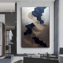 Mavi Altın Soyut Kanvas, Soyut Duvar Sanatı, Mavi Mermer Dekor, Mavi Altın Modern Sanat