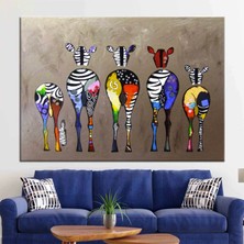 Banksy Tarzı Renkli Zebra Kanvas Tablo – Soyut Hayvan Sanatı