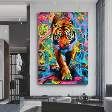 Kaplanın Modern Tablosu, Hayvan Sanat Koleksiyonu, Kaplan Kanvas Sanatı, Hayvan Kanvas Baskısı
