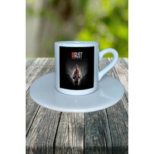 Rust Oyun Baskılı Türk Kahvesi Fincanı Tabaklı Kişiye Özel Model 1