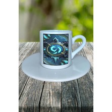 Hearthstone Oyun Baskılı Türk Kahvesi Fincanı Tabaklı Kişiye Özel Model 15